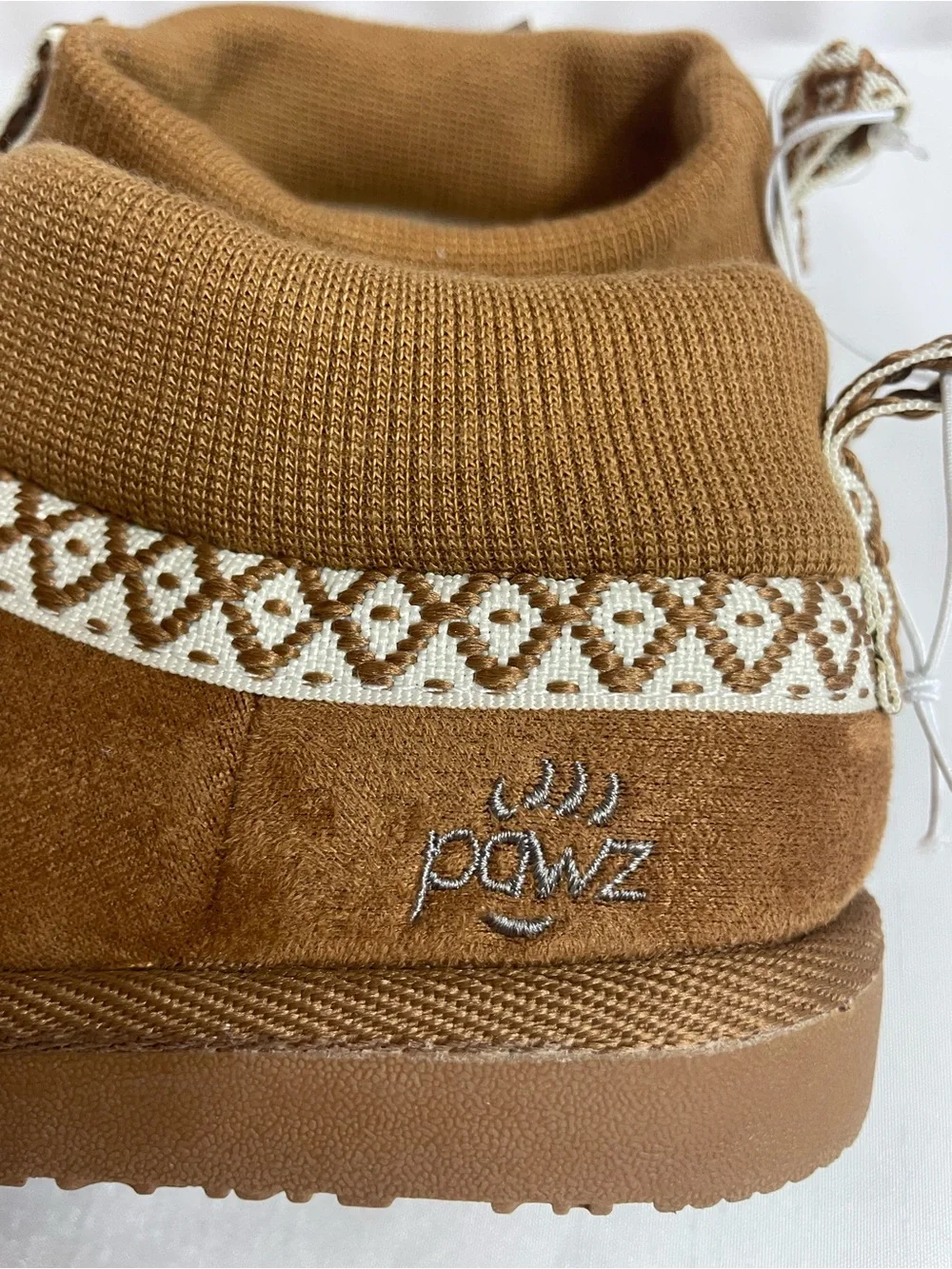 PAWZ Kids Brown Slip-On Slippers with Cream Trim Size 10 (Toddler Girls)